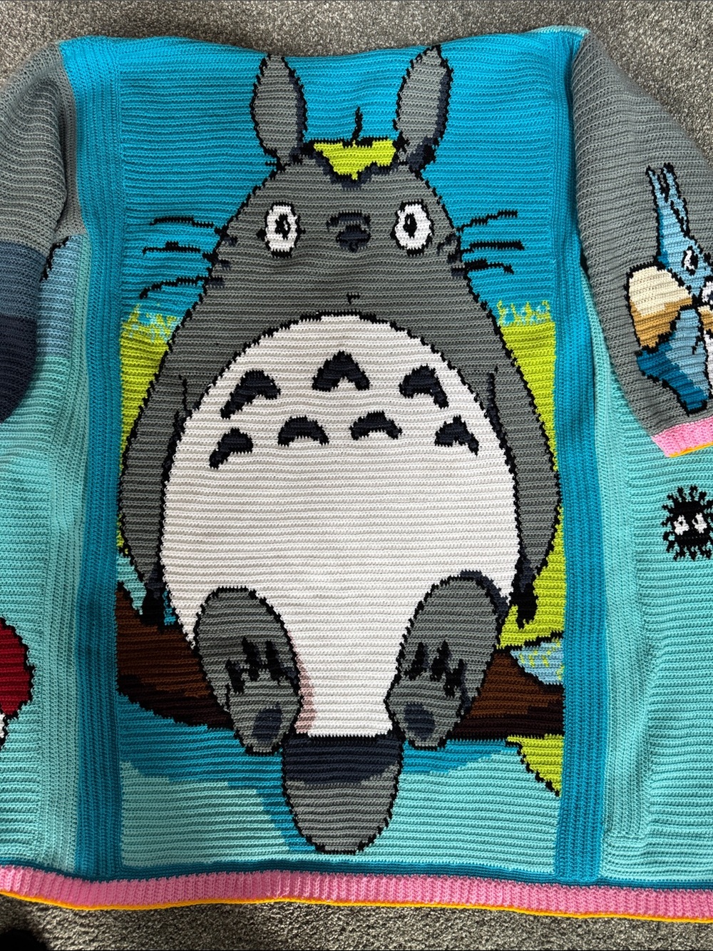 Totoro cardigan 💯 % handmade brand new 🧶🩶🩵